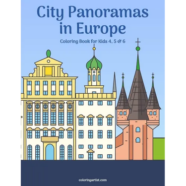 City Panoramas in Europe Coloring Book for Kids 4, 5 & 6