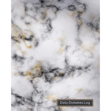 Daily Diabetes Log: One Month Page Spreads Two Year Log Daily Glucose Readings, Record Feelings, Exercise, Notes BONUS Coloring Pages! Marble Design