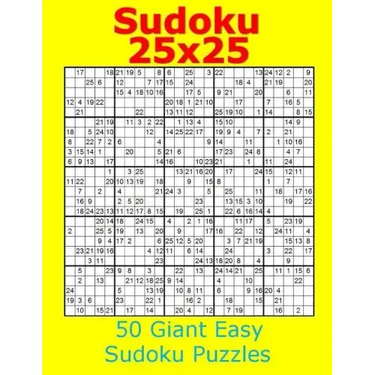 Sudoku 25x25 50 Giant Easy Sudoku Puzzles