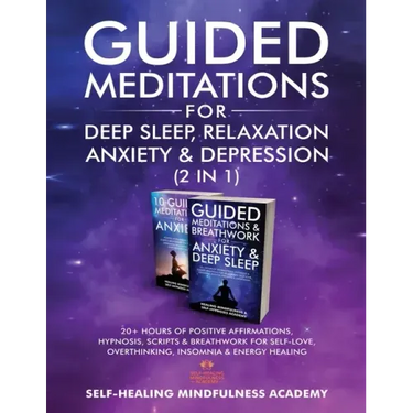 Guided Meditations For Deep Sleep, Relaxation, Anxiety & Depression (2 in 1): 20+ Hours Of Positive Affirmations, Hypnosis, Scripts & Breathwork For S