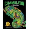 Chameleon and Iguana Coloring Book for Adults: Animals on Beautiful Black Pages for Stress Relieving Unique Design