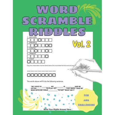 Fun and Challenging Word Scramble Riddles Vol2 Word Scramble Book for Adults: Jumble Word Game