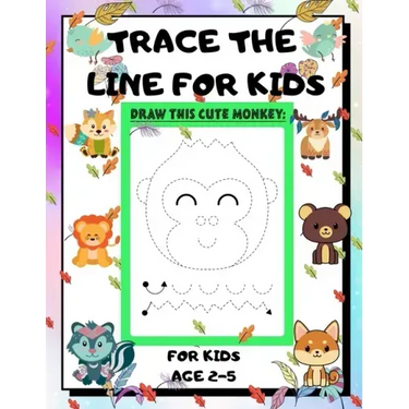 Trace the Line for Kids Age 2-5: draw cute animals Step-by-Step Guide to Learn drawing size 8.5X11 inche