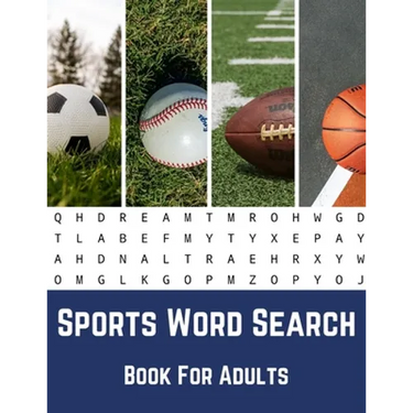 Sports Word Search Book For Adults: Large Print Puzzle Book Gift With Solutions