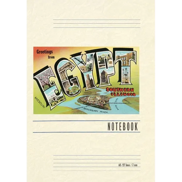 Vintage Lined Notebook Greetings from Egypt, Illinois