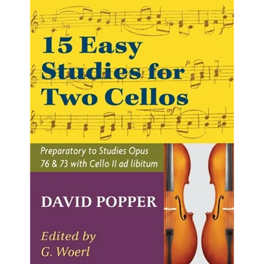 Popper, David - 15 Easy Studies for Two Cellos - Preparatory to Studies Opus 76 and 73 (Carter Enyeart) by International Music