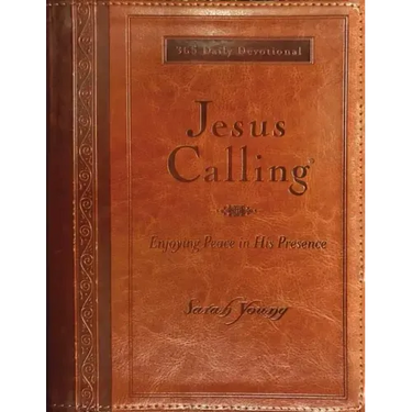 Jesus Calling, Large Text Brown Leathersoft, with Full Scriptures: Enjoying Peace in His Presence (a 365-Day Devotional)