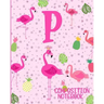 Composition Notebook P: Pink Flamingo Initial P Composition Wide Ruled Notebook