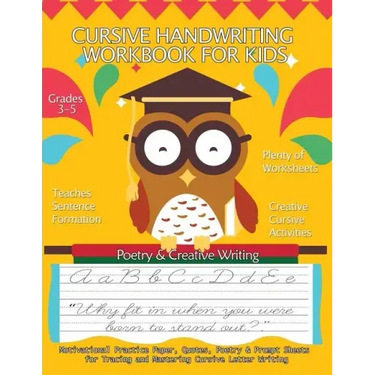 Cursive Handwriting Workbook for Kids: Motivational Practice Paper, Quotes, Poetry & Prompt Sheets for Tracing and Mastering Cursive Letter Writing: G
