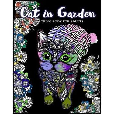 Cat in Garden Coloring Book For Adults: Cats with their hats and Floral in the Garden Theme