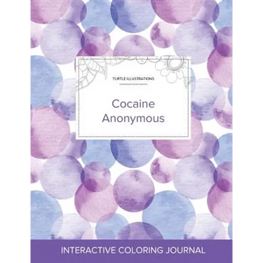 Adult Coloring Journal: Cocaine Anonymous (Turtle Illustrations, Purple Bubbles)