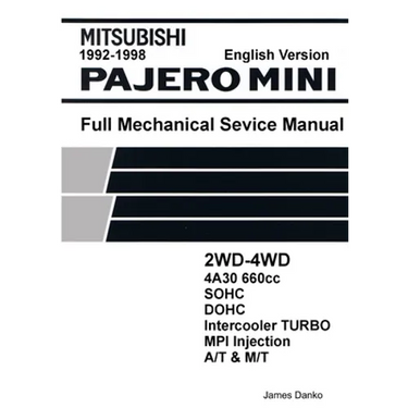 Mitsubishi Pajero Mini 660cc English Mechanical Factory Service Manual