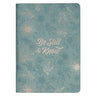 Christian Art Gifts Classic Journal Be Still & Know Psalm 46:10 Bible Verse, Inspirational Scripture Notebook, Ribbon Marker, Teal Vegan Leather Flexc