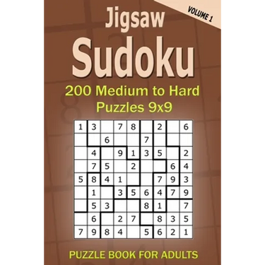 Jigsaw Sudoku Puzzle Book for Adults: 200 Medium to Hard Puzzles 9x9 (Volume 1)