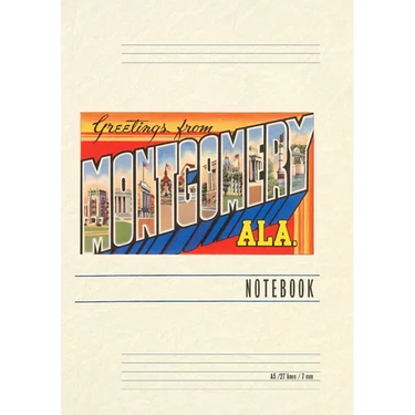Vintage Lined Notebook Greetings from Montgomery