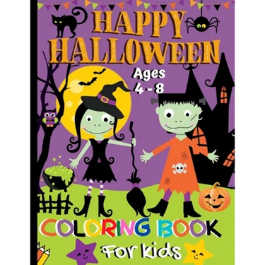 Happy Halloween Coloring Book For Kids Ages 4-8: Spooky Fun With Over 50 Themed Coloring Pages