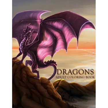 Dragons: Adult Coloring Book: Large, Stress Relieving, Relaxing Dragon Coloring Book for Adults, Grown Ups, Men & Women. 45 One