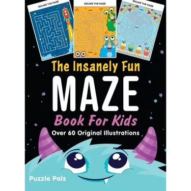 The Insanely Fun Maze Book For Kids: Over 60 Original Illustrations With Space, Underwater, Jungle, Food, Monster, and Robot Themes