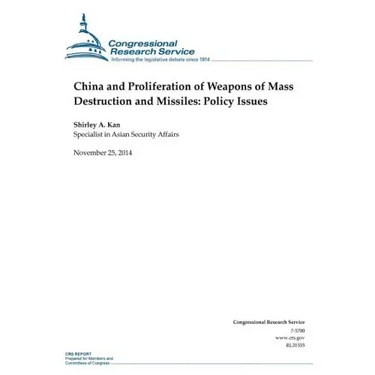 China and Proliferation of Weapons of Mass Destruction and Missiles: Policy Issues