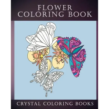 Flower Coloring Book: 30 Beautiful Doodle Style Hand Drawn Stress Relief Coloring Pages. Each Page Has A Pretty Flower And Bird Or Garden Creature.
