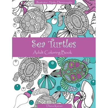 Sea Turtles: Adult Coloring Book
