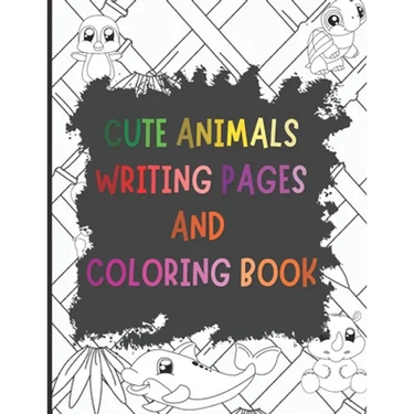 Cute Animals Writing Pages and Coloring Book: A Primary Story Handwriting Journal