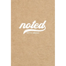 Noted Pocket Notebook: 4"x6", Small Journal Blank Memo Book, White Logo Kraft Brown Cover