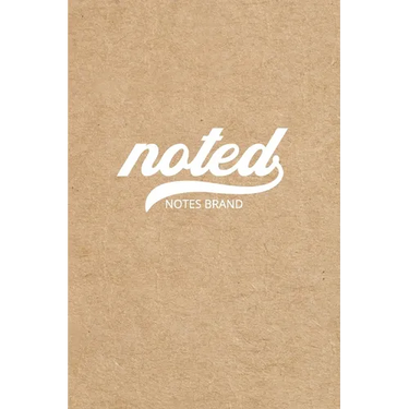 Noted Pocket Notebook: 4"x6", Small Journal Blank Memo Book, White Logo Kraft Brown Cover