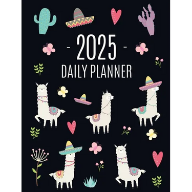 Llama Planner 2025: Cute 2025 Alpaca & Cactus Daily Organizer January-December (12 Months) Funny Farm Animal Agenda