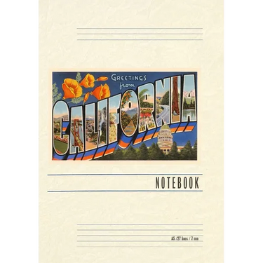 Vintage Lined Notebook Greetings from California