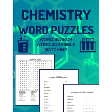 Chemistry Word Puzzles Word Search Word Scramble Matching: 93 Puzzles to Study Chemistry For Adults Word Finds Word Jumble Word Matching