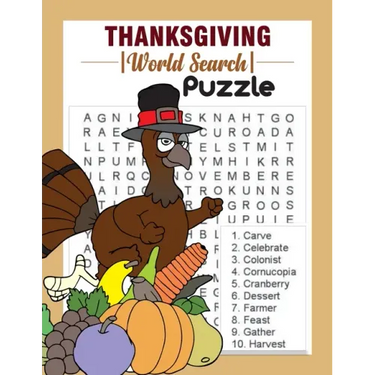 Thanksgiving Word Search Puzzle: 500 Word List Puzzles To Celebrate Thanksgiving and Fall Season I Holiday Fun and Gift for Puzzle Lovers.