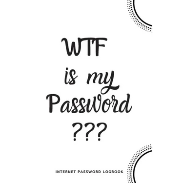 WTF Is My Password: Internet Password Logbook- White