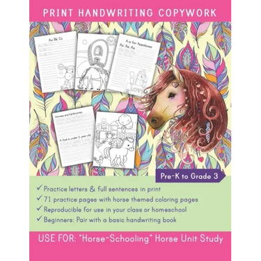 Print Handwriting Copywork Pre-K to Grade 3: Use for: "HorseSchooling" Horse Unit Study