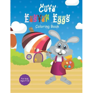 Cute Easter Eggs Coloring Book: Eatser coloring activity book for kids ages 4-10