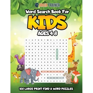 Word Search For Kids Ages 4-8 - 100 Large Print Find A Word Puzzles