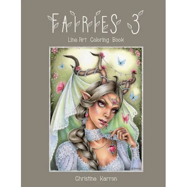 Fairies 3 Line Art Coloring Book