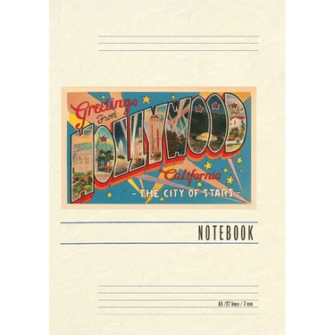 Vintage Lined Notebook Greetings from Hollywood, California