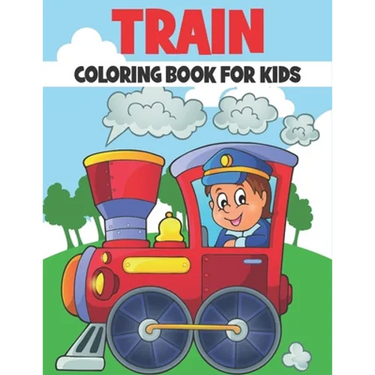 Train Coloring Book For Kids: 50 Trains Coloring Pages