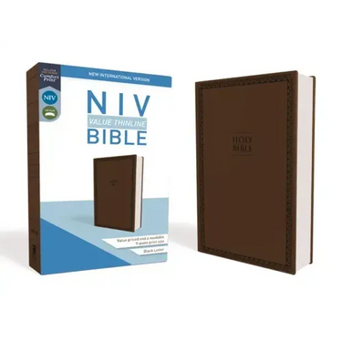 NIV, Value Thinline Bible, Imitation Leather, Brown