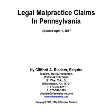Legal Malpractice Claims In Pennsylvania