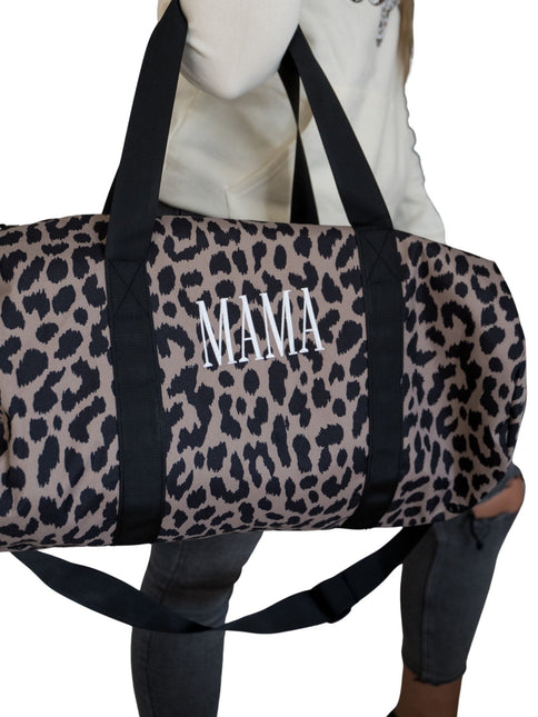 MAMA Embroidered Duffle Bag - Cheetah by Sweetees