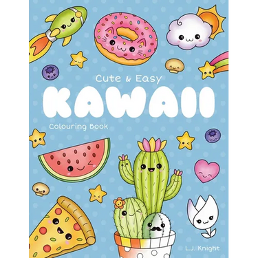 Cute and Easy Kawaii Colouring Book: 30 Fun and Relaxing Kawaii Colouring Pages For All Ages