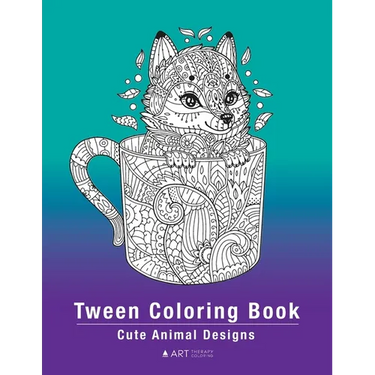 Tween Coloring Book: Cute Animal Designs: Colouring Pages For Boys & Girls of All Ages, Preteens, Intricate Zentangle Drawings For Stress Relief, Ages