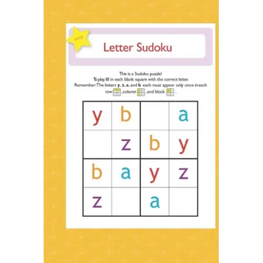 letter suduko: mini sudoko with letters -Brain Games Book for kids - Logic Games For kids