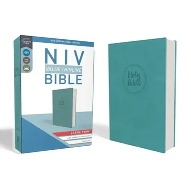 NIV, Value Thinline Bible, Large Print, Imitation Leather, Blue