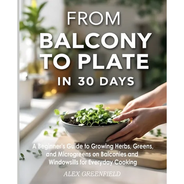 From Balcony to Plate in 30 Days: A Beginner's Guide to Growing Herbs, Greens, and Microgreens on Balconies and Windowsills for Everyday