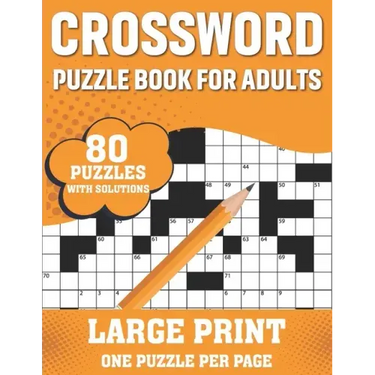 Crossword Puzzle Book For Adults: 80 Large Print Enjoyable Crossword Puzzles, Brain Games For Adults Men And Women With Solutions A Gift For Grandpa A