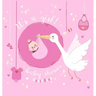 It's a Girl: Baby Shower Guest Book with The Stork Bringing Baby Girl and Pink Theme, Wishes and Advice for Baby, Personalized with Guest Sign In and