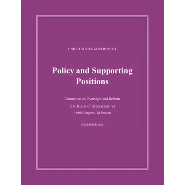 United States Government Policy and Supporting Positions (Plum Book) 2020